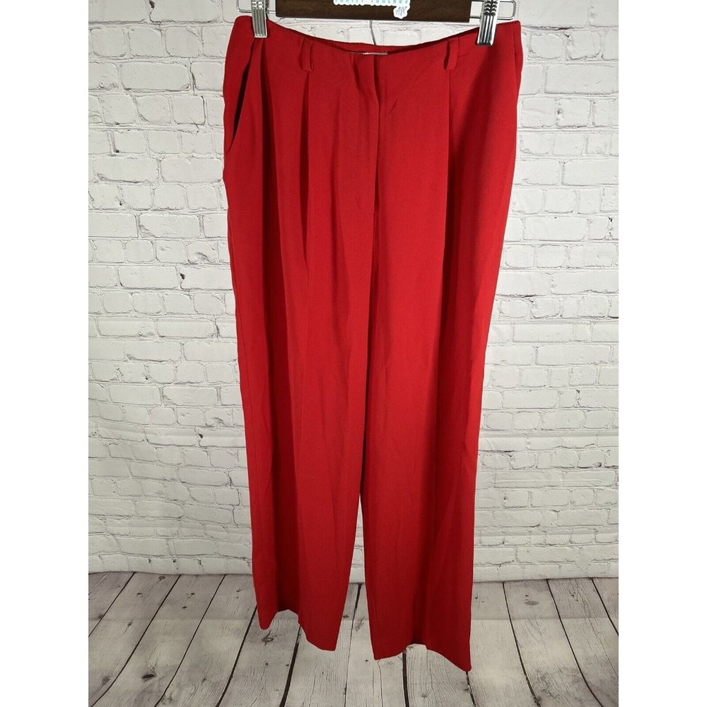 Jones Wear Solid Red Pleated High Rise Women’s Dress Pants Sz 4 (27 x 28)
